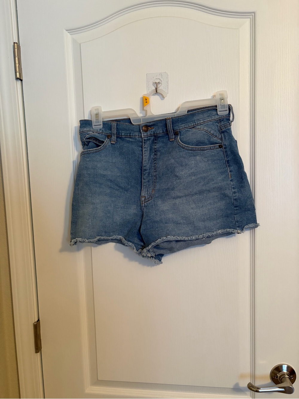 sofia by sofia vergara Light Blue Frayed Hem Denim Shorts